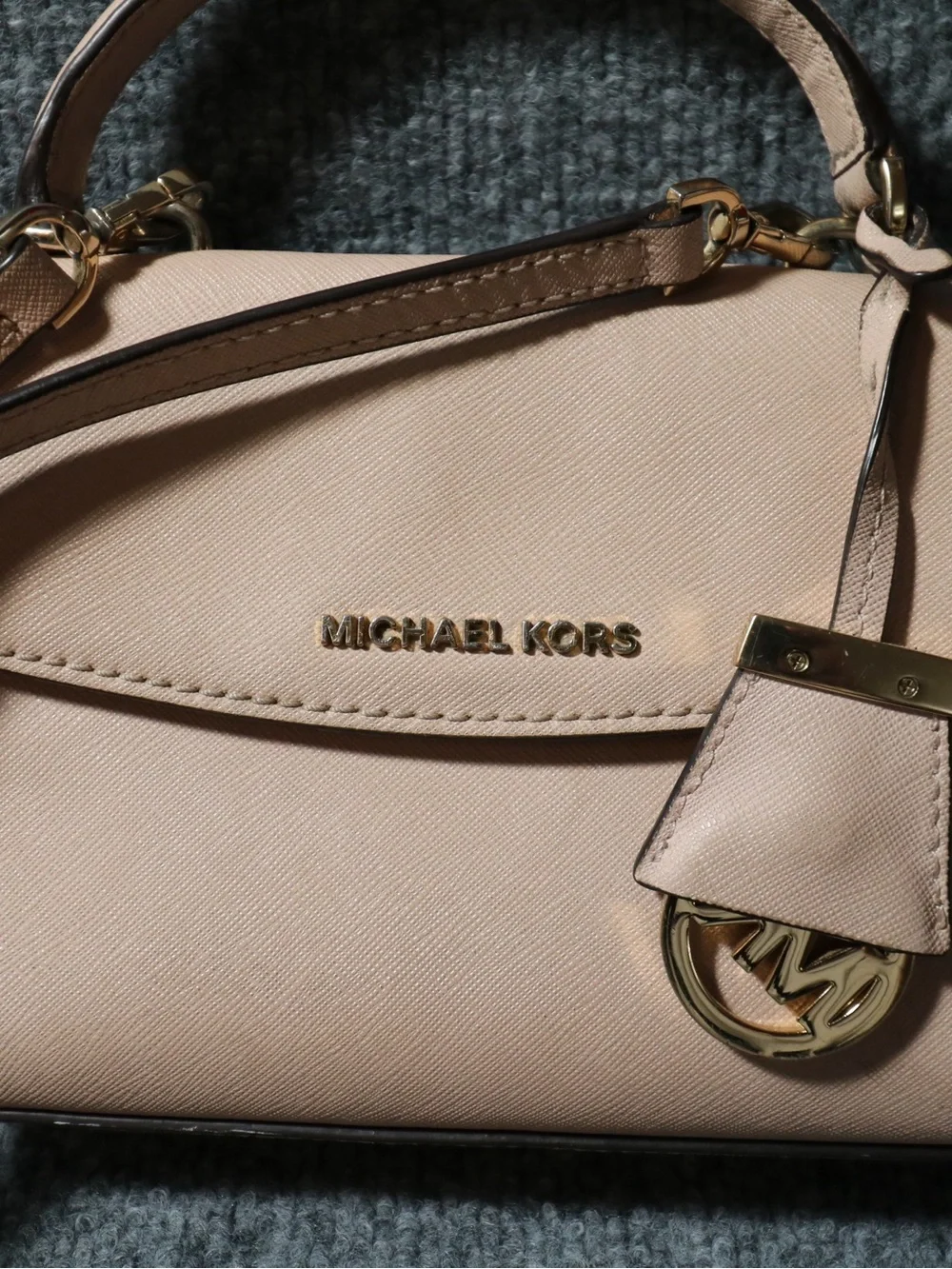 Michael Kors Ava Saffiano Leather Mini Top-Handle Crossbody in soft pink